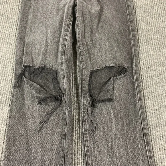 Pacsun Jeans Womens 25  Black Denim Dad Jean Distressed Baggy High‎ Rise 25x30 - Picture 3 of 16
